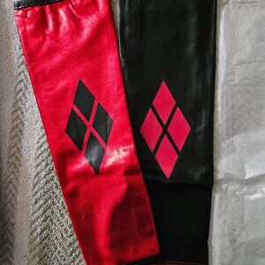 NEW! Harley Quinn Arm Band Set Gauntlets RED/BLK PLUS 2 FREE!!!!